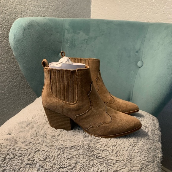 Taupe Suede Boho Booties 7 - Picture 7 of 8